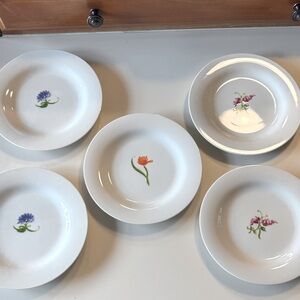 Pottery Barn BLOOM salad appetizer plates - set of 5